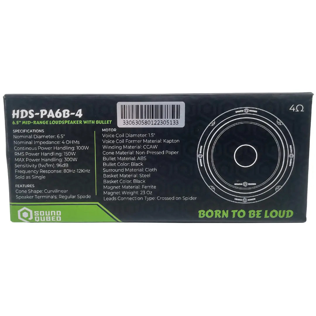 SoundQubed HDS-PA6B-4 6.5-Inch Pro Audio Bullet Speaker