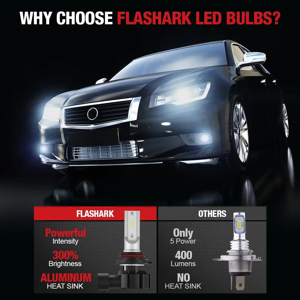 XF1 9006/HB4 Fog Light Bulbs 3000K 6000LM LED 2Pcs Flashark