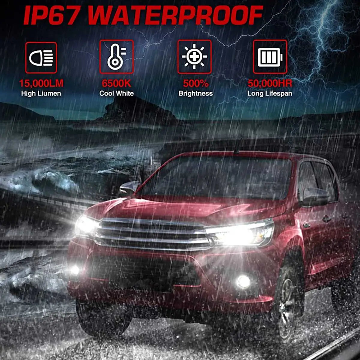9006 HB4 LED Headlight Bulbs 60W 15000LM 6000K | 2 Bulbs