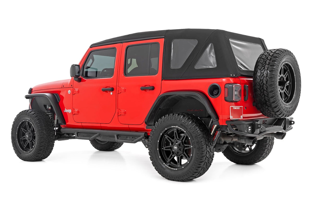 Nerf Steps Wheel to Wheel 4 Door Jeep Wrangler Unlimited 2WD/4WD (07-18) Rough Country