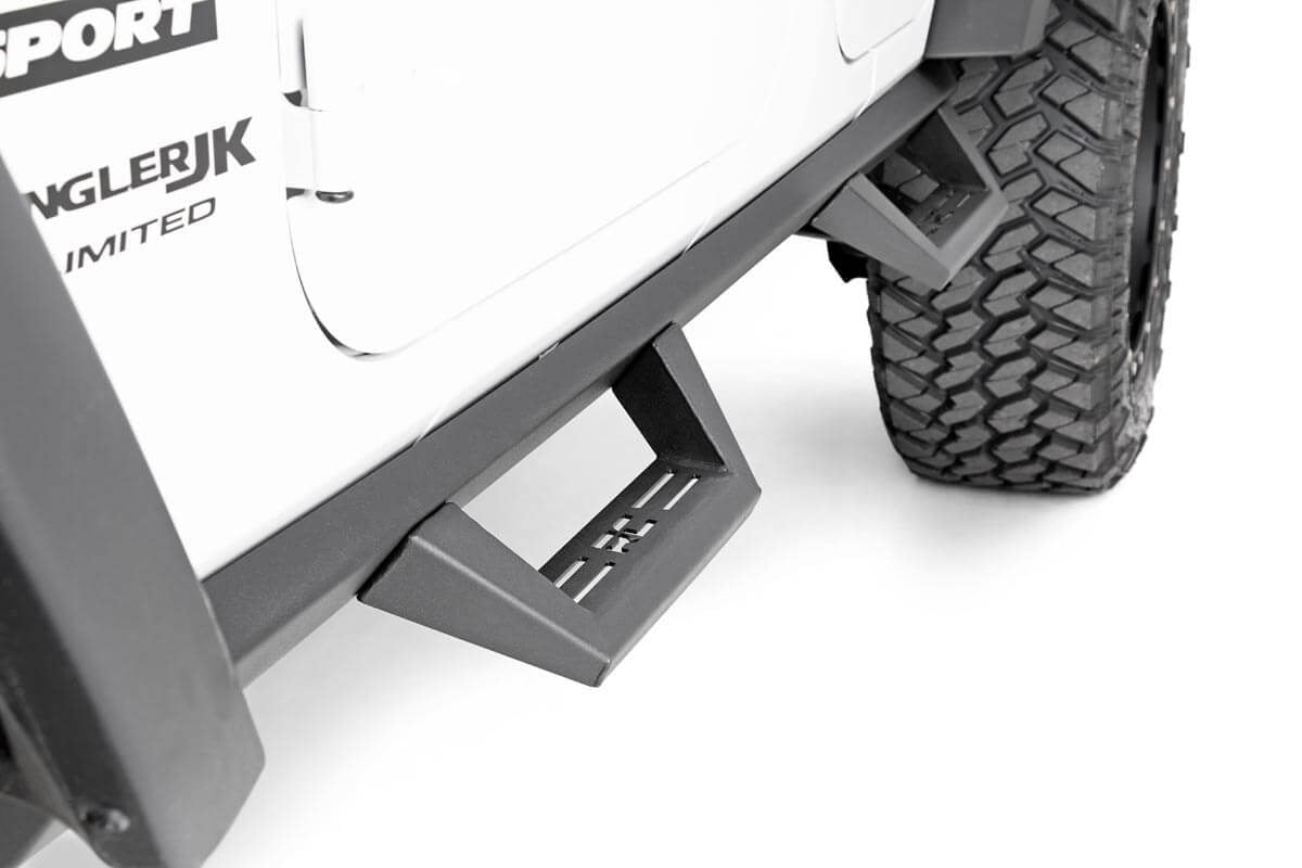 Contoured Drop Steps 4 Door Jeep Wrangler Unlimited 2WD/4WD (2007-2018) Rough Country