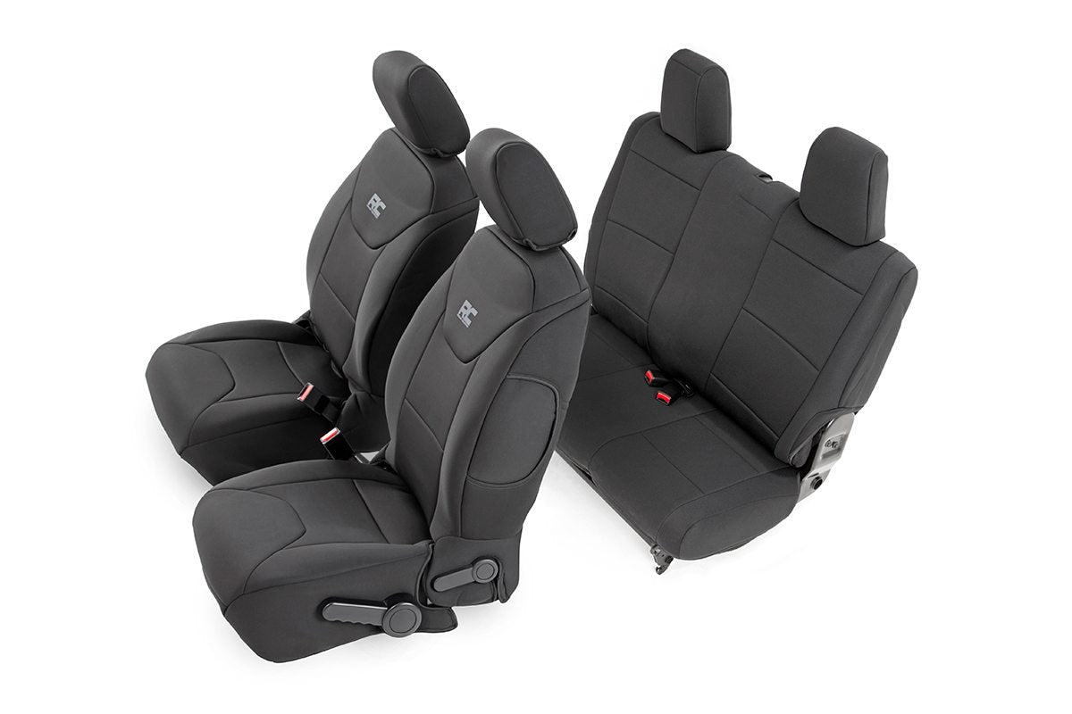 Seat Covers Front and Rear 2-Door Jeep Wrangler JK 4WD (2013-2018) Rough Country