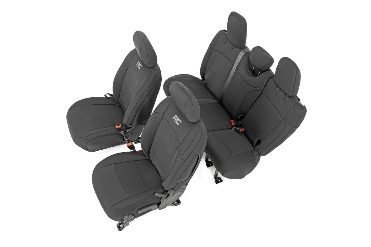 Seat Covers Front and Rear Jeep Wrangler Unlimited 4WD (2018-2026) Rough Country