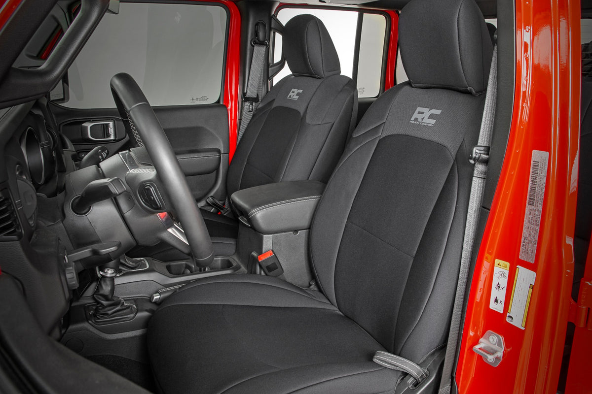 Seat Covers Front and RR w/ Cup Holder Jeep Gladiator JT 4WD (2020-2025) Rough Country