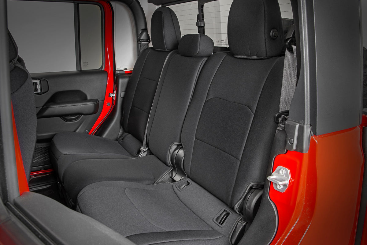 Seat Covers Front and RR w/ Cup Holder Jeep Gladiator JT 4WD (2020-2025) Rough Country