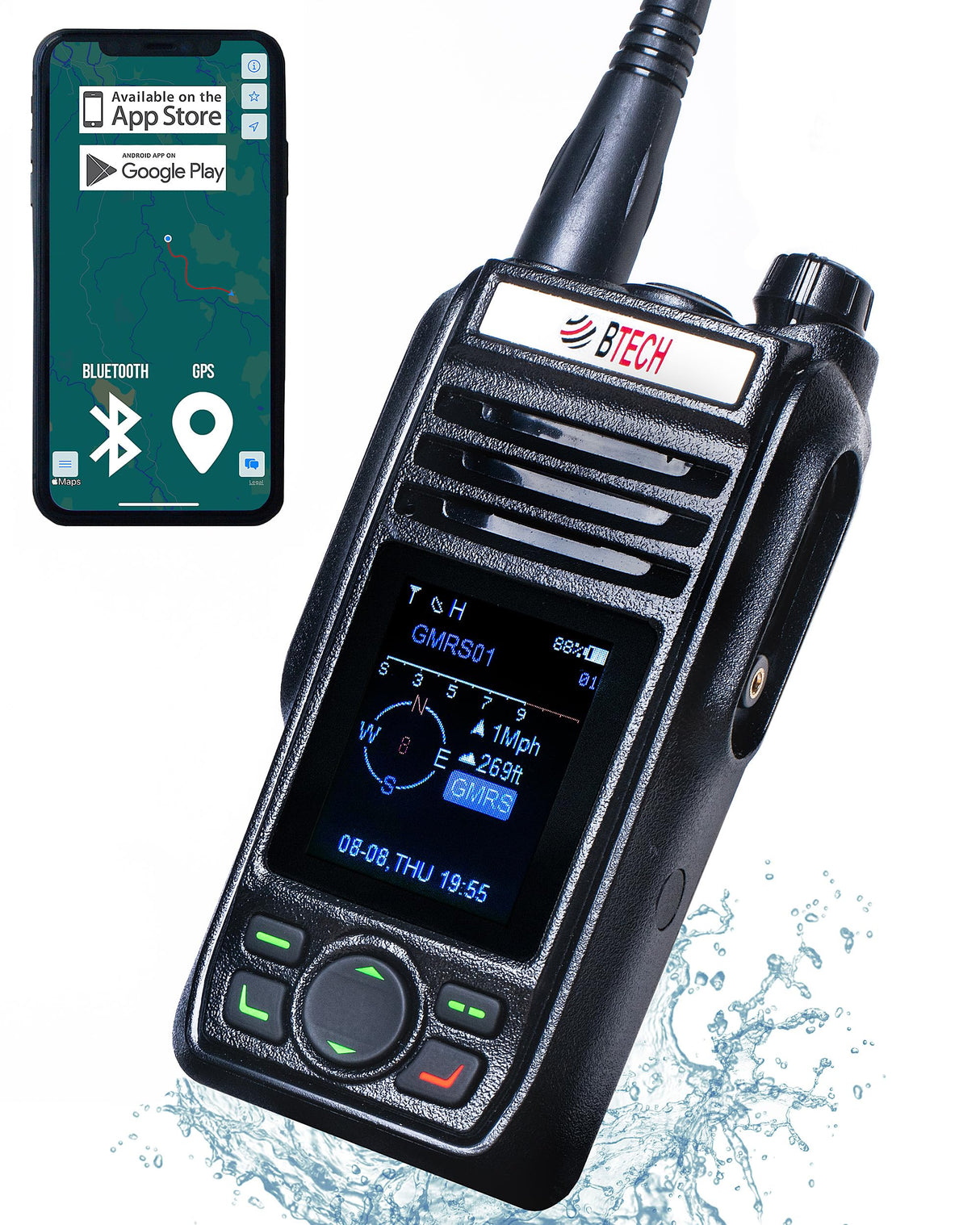 BTECH GMRS-PRO IP67 Submersible GMRS Mobile Radio BTECH