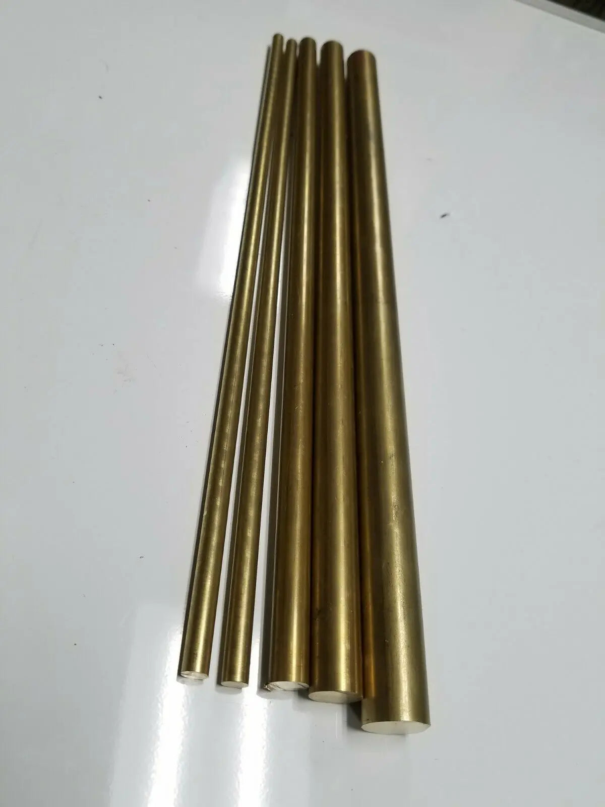 5 Pieces 1/4",3/8",1/2"& 5/8" 360 BRASS SOLID ROUND ROD 12" long New Bar Stock USA