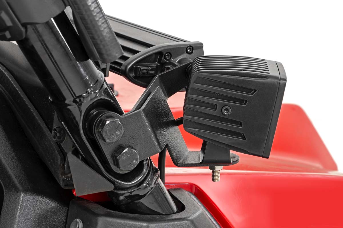 LED Light Kit Cage Mount 2 Inch Black Pair Honda Pioneer 1000 Rough Country