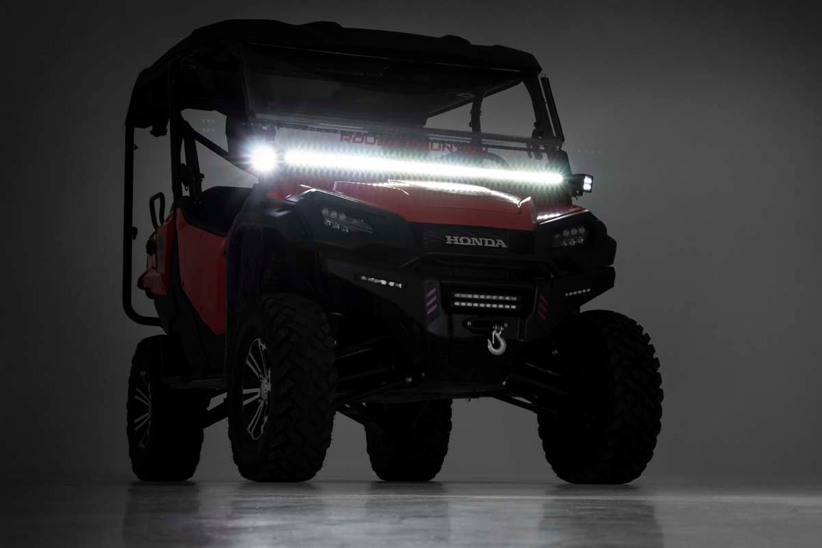 LED Light Kit Cage Mount 50 Inch Black Single Row Honda Pioneer 1000/Pioneer 1000-6 Rough Country