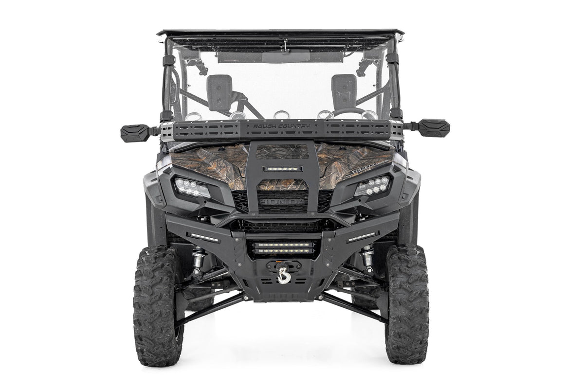 Front Cargo Rack Black Series LED 6 Inch Light Slim Line Honda Pioneer 1000 Rough Country