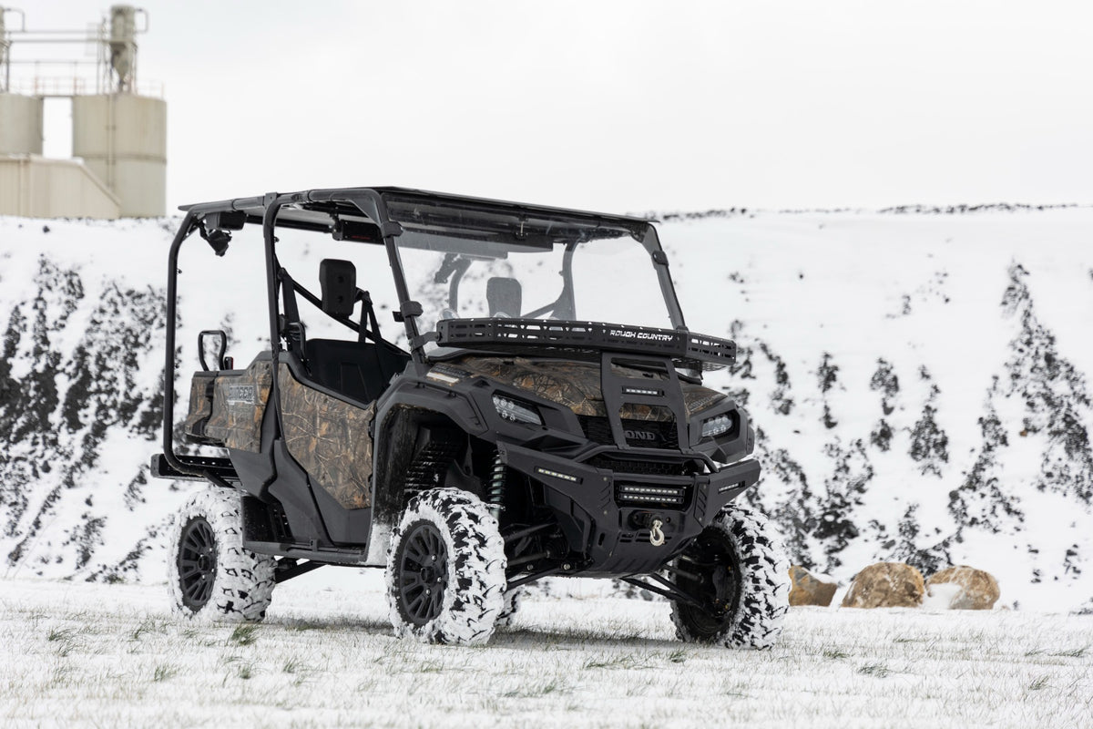 Front Cargo Rack Black Series LED 6 Inch Light Slim Line Honda Pioneer 1000 Rough Country