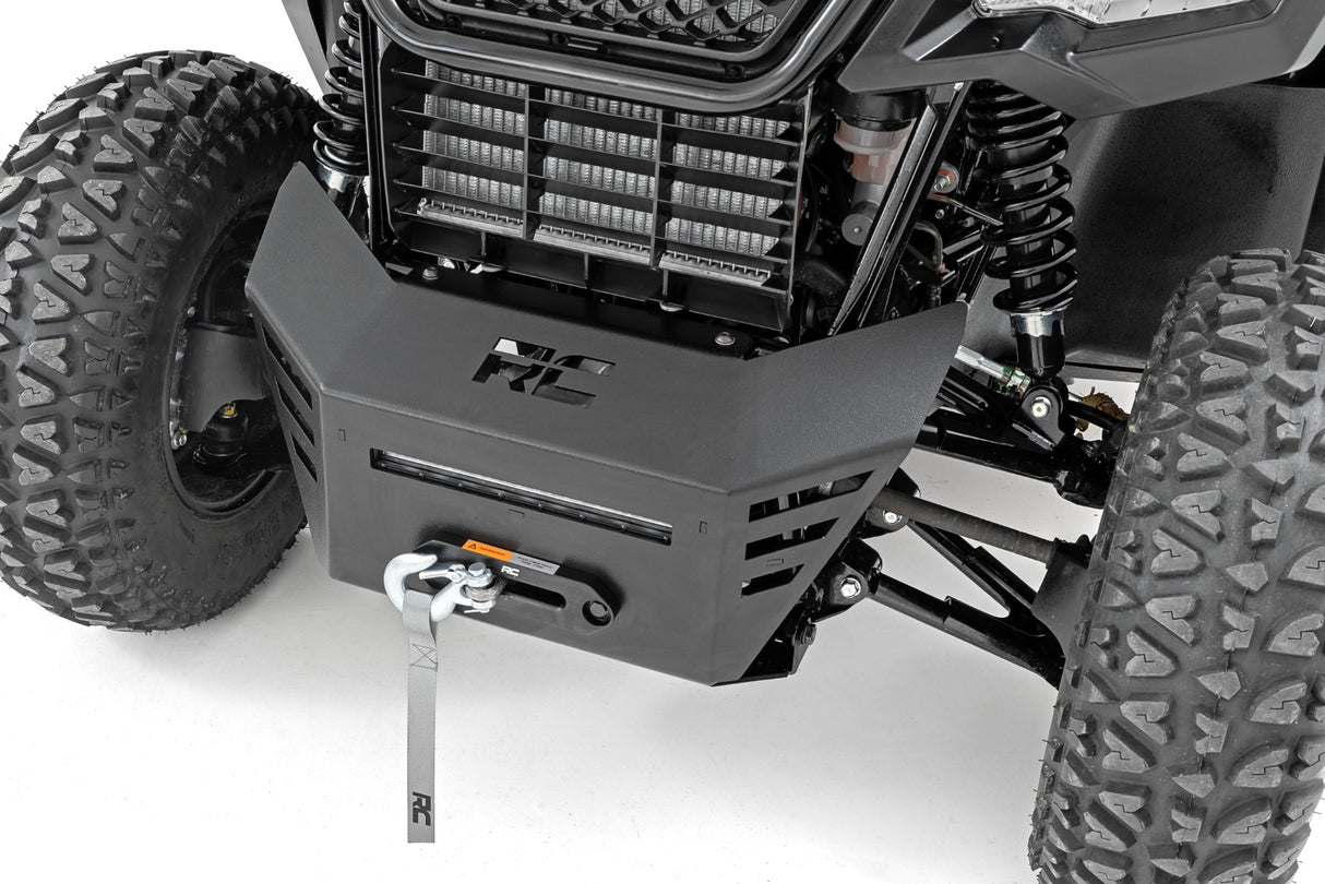 Winch Plate 4500-LB Winch 10 Inch Black Slimline Honda Pioneer 520 Rough Country