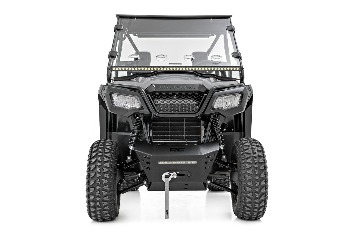 Winch Plate 4500-LB Winch 10 Inch Black Slimline Honda Pioneer 520 Rough Country