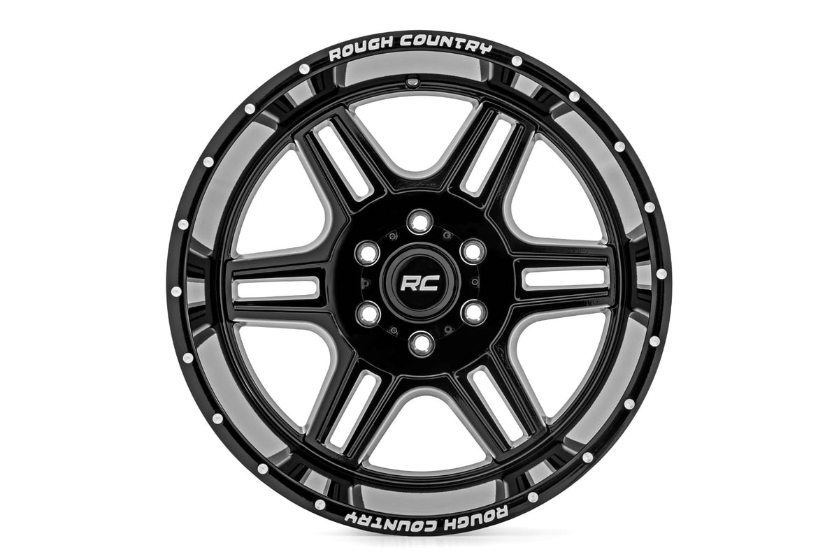 92 Series Wheel Machined One-Piece Gloss Black 18x9 6x5.5 +18mm Rough Country