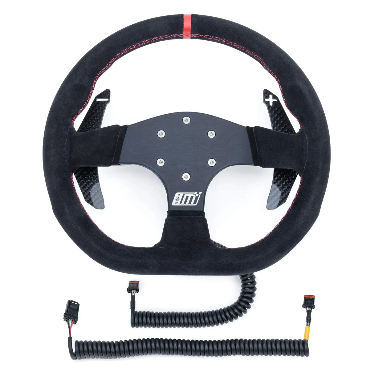 EVP.MOde Race Steering Wheel with Carbon Fiber Paddles and Quick-Release Hub Adapter Kit for Can-Am Maverick R Evolution Powersports