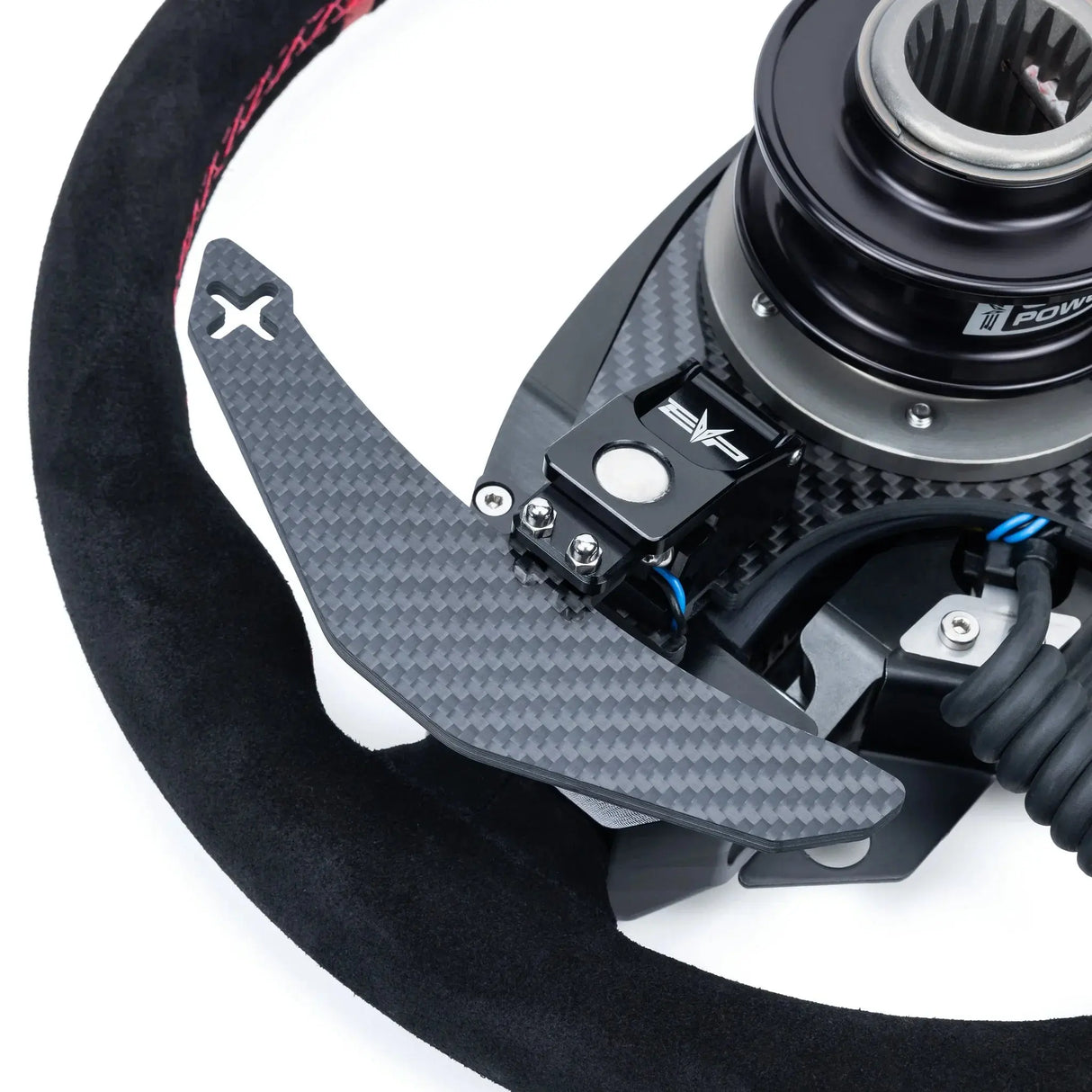 EVP.MOde Multifunction Steering Wheel with Carbon Fiber Paddles and Quick-Release Hub Adapter Kit for Can-Am Maverick R Evolution Powersports