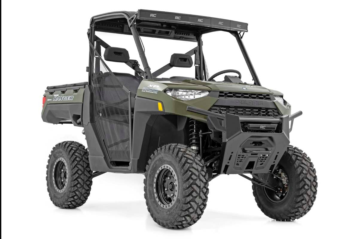 LED Light Kit Bumper Mount 12 Inch Black Single Row Polaris Ranger XP 1000 Rough Country