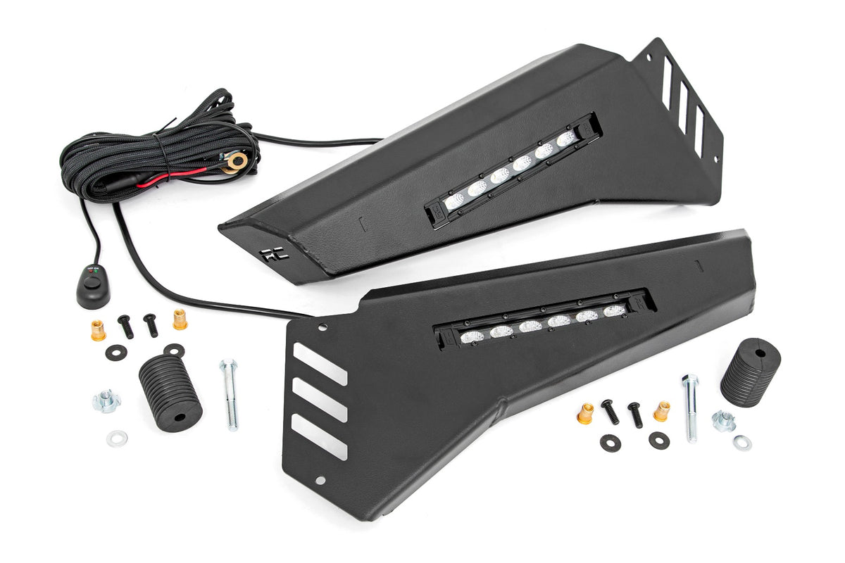 Bumper Wings 6 Inch Black Slimline LED Pair Polaris Ranger 1000/Ranger XP 900/1000 Rough Country