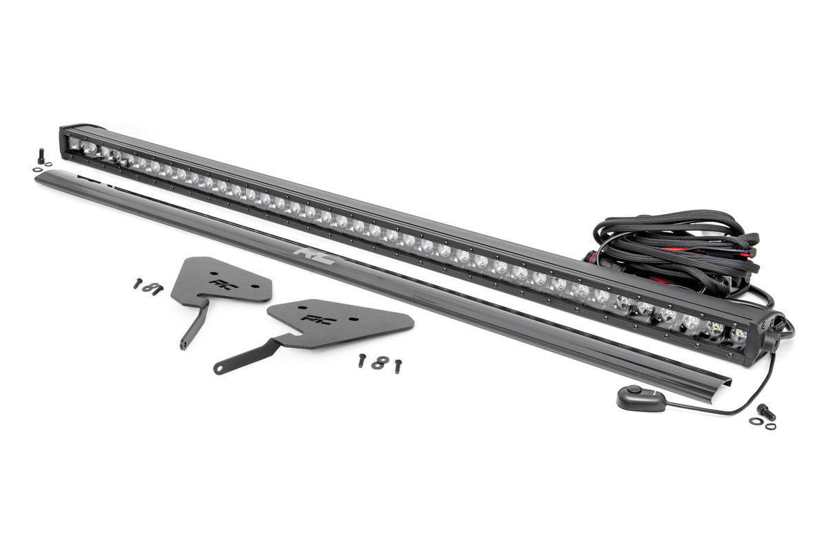 LED Light Kit 30 Inch Black Series Front Mount Polaris RZR Turbo S4 Rough Country