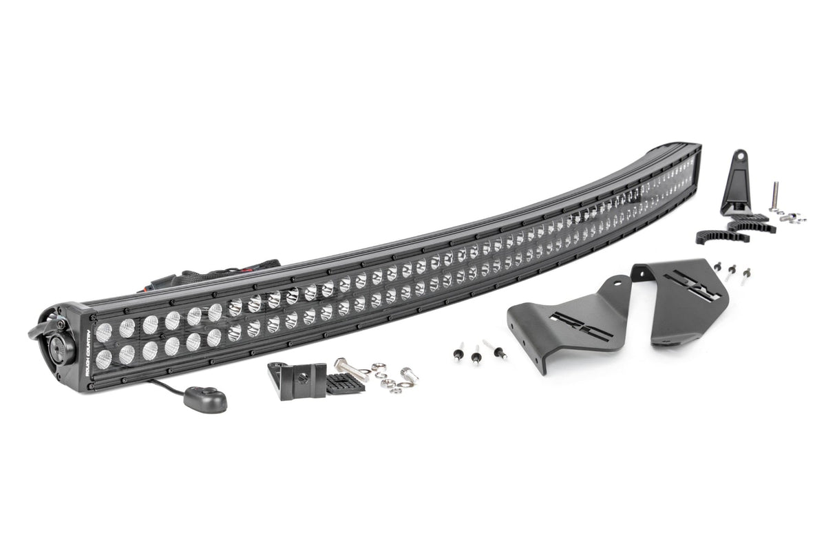 LED Light Rear Mount 50 Inch Dual Row Black Pair Polaris Ranger 1000/Ranger XP 900/1000 Rough Country