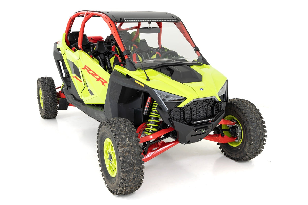 LED Light Winch Mount Front 10 Inch Black Slimline Polaris RZR Pro R Rough Country