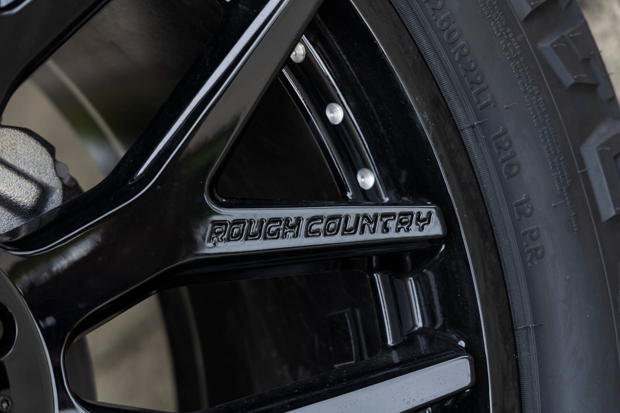 95 Series Wheel One-Piece Gloss Black 22x10 6x5.5 -25mm Rough Country