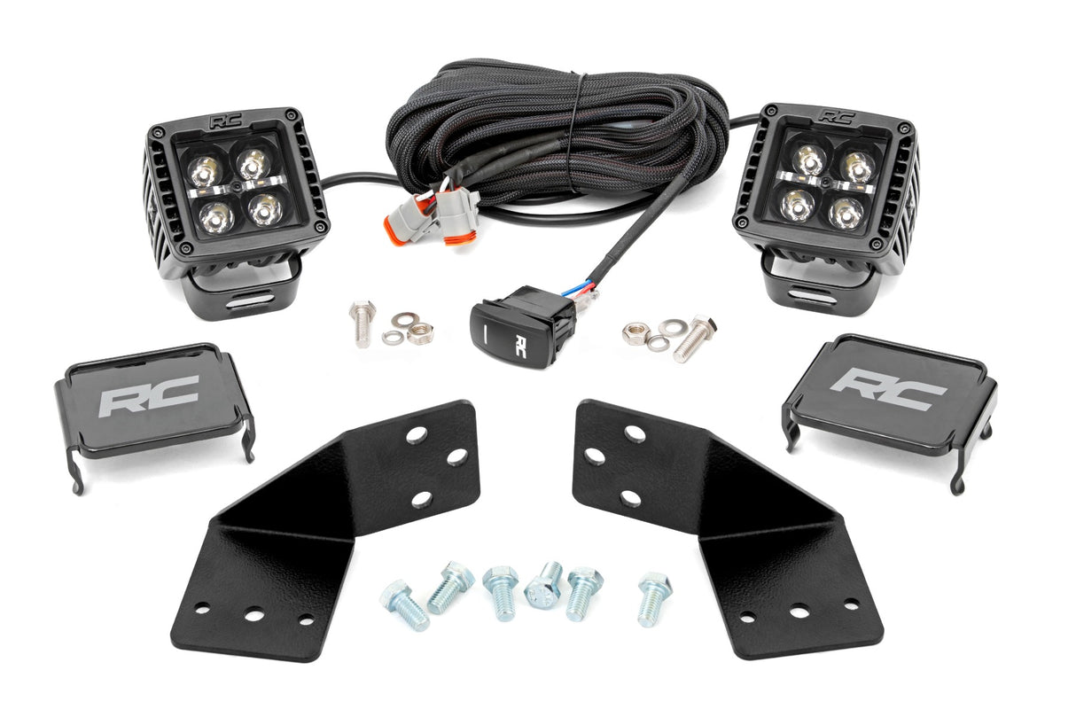 LED Light Kit Rear Mount 2 Inch Black Pair Amber DRL CFMOTO UFORCE 1000 Rough Country
