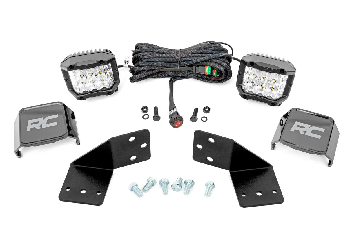LED Light Kit Rear Mount 3 Inch Chrome Pair Wide Angle CFMOTO UFORCE 1000 Rough Country