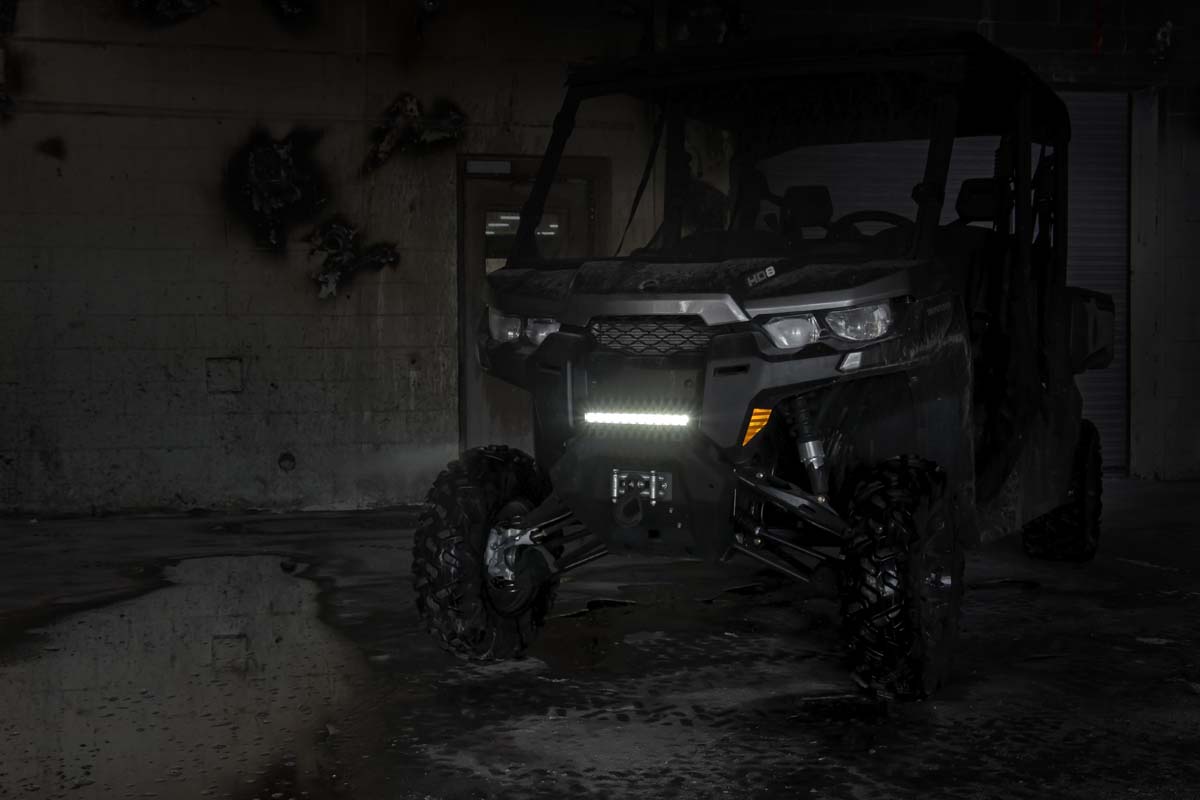 LED Light Bumper Mount 12 Inch Black Single Row Can-Am Defender HD 8/HD 9/HD 10 Rough Country