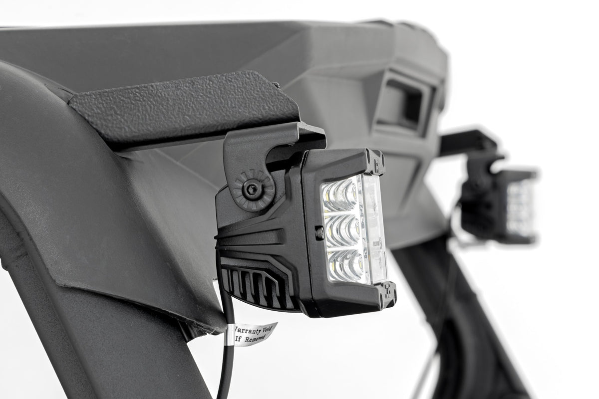LED Light Kit Rear Mount 2 Inch Black Pair Flood Can-Am Maverick Sport 1000R Rough Country