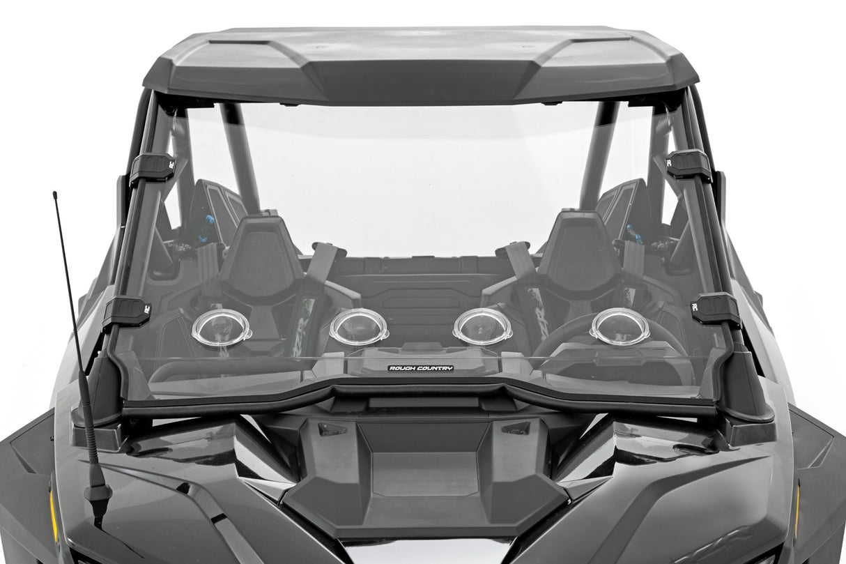 Vented Full Windshield Scratch Resistant Polaris RZR Turbo R 4 Rough Country