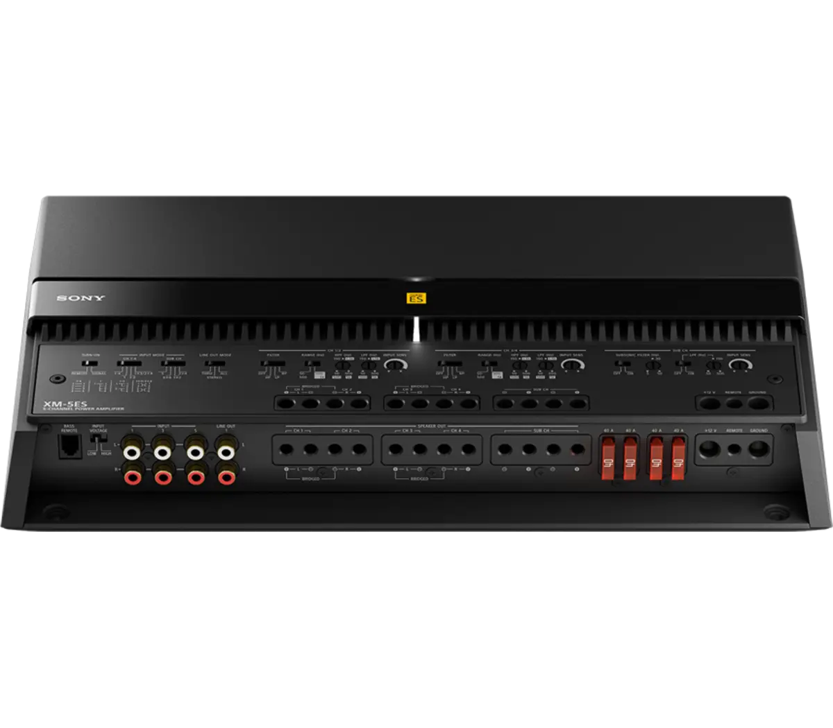 Sony XM-5ES Mobile ES™ Series 5-channel car amplifier — 100 watts RMS x 4 at 4 ohms + 750 watts RMS x 1 at 2 ohms