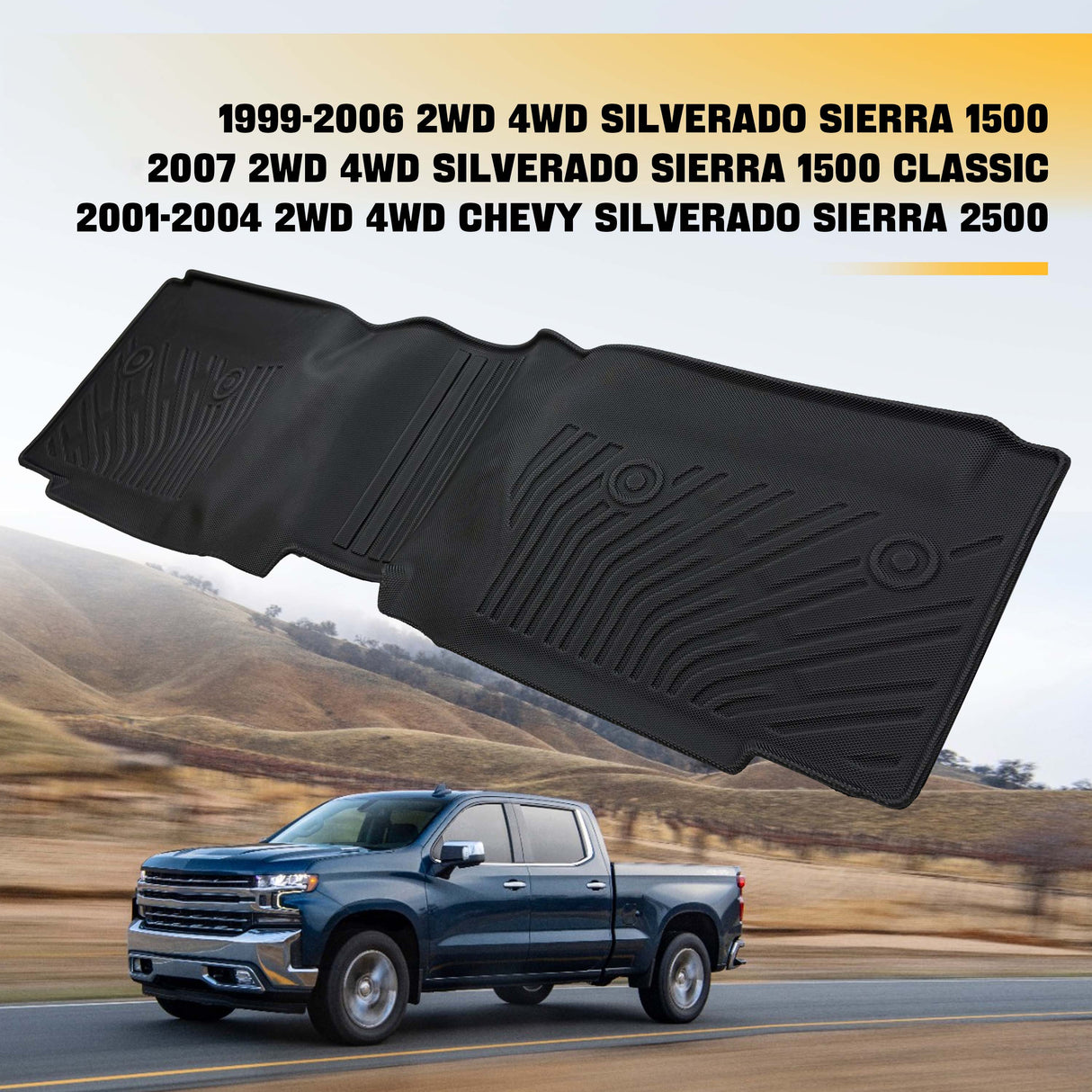 Trucktok 1999-2006 Silverado/Sierra 1500 2500 Extend Cab All-Weather TPE Floor Mats TruckTok
