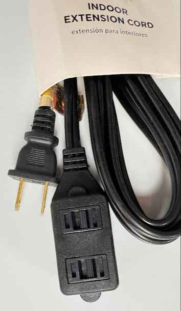 RadioShack Indoor Extension Cord 6100811 9 ft Black TekShack