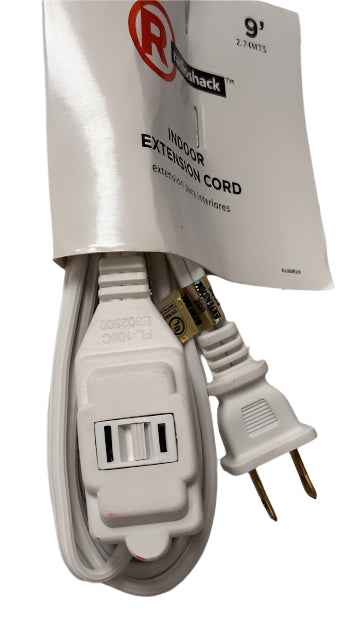 RadioShack Extension Cord 6100810 White 9 ft TekShack