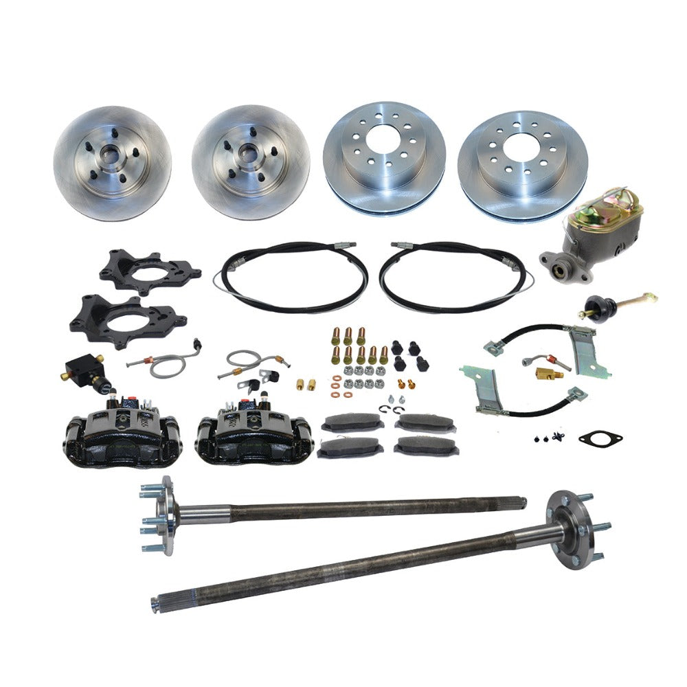 New Direct Fit 4 Wheel Drum to Disc Brake Conversion Kit W/Rotors (5 Lug). Black A112-2BK