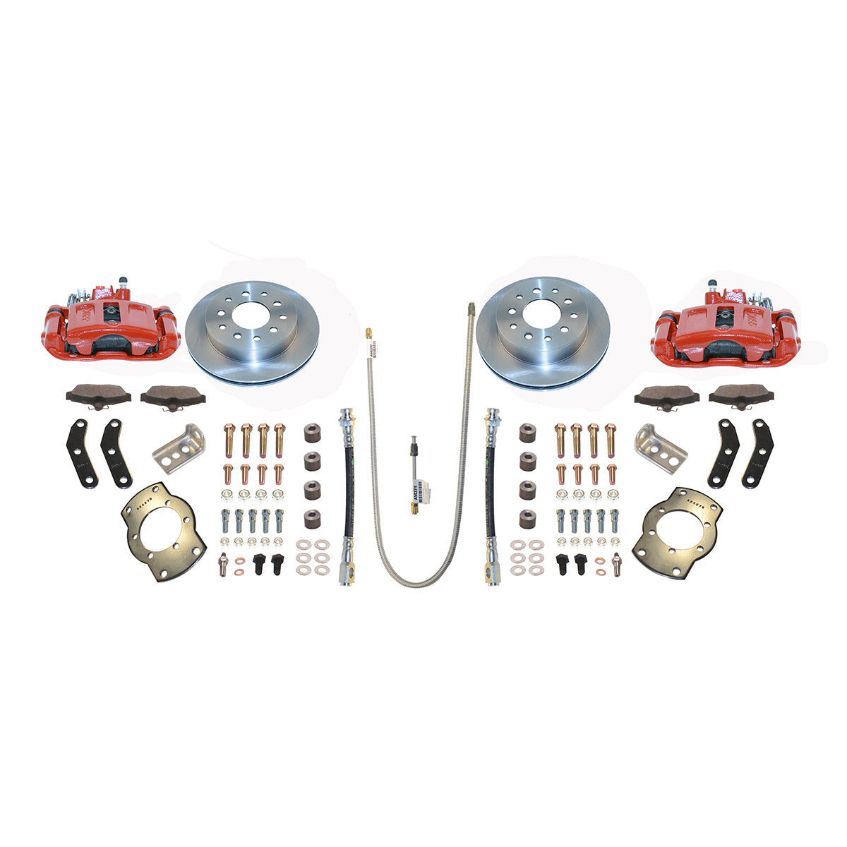 New Direct Fit Rear Drum to Disc Brake Conversion Kit W/Rotors. Red A136-1R