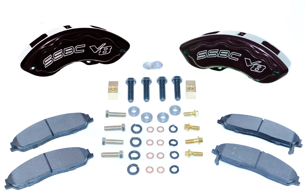 American Made V8-Barbarian 8-Piston Direct Fit Billet Aluminum Rear Caliper Upgrade Kit. Black A193-10BK