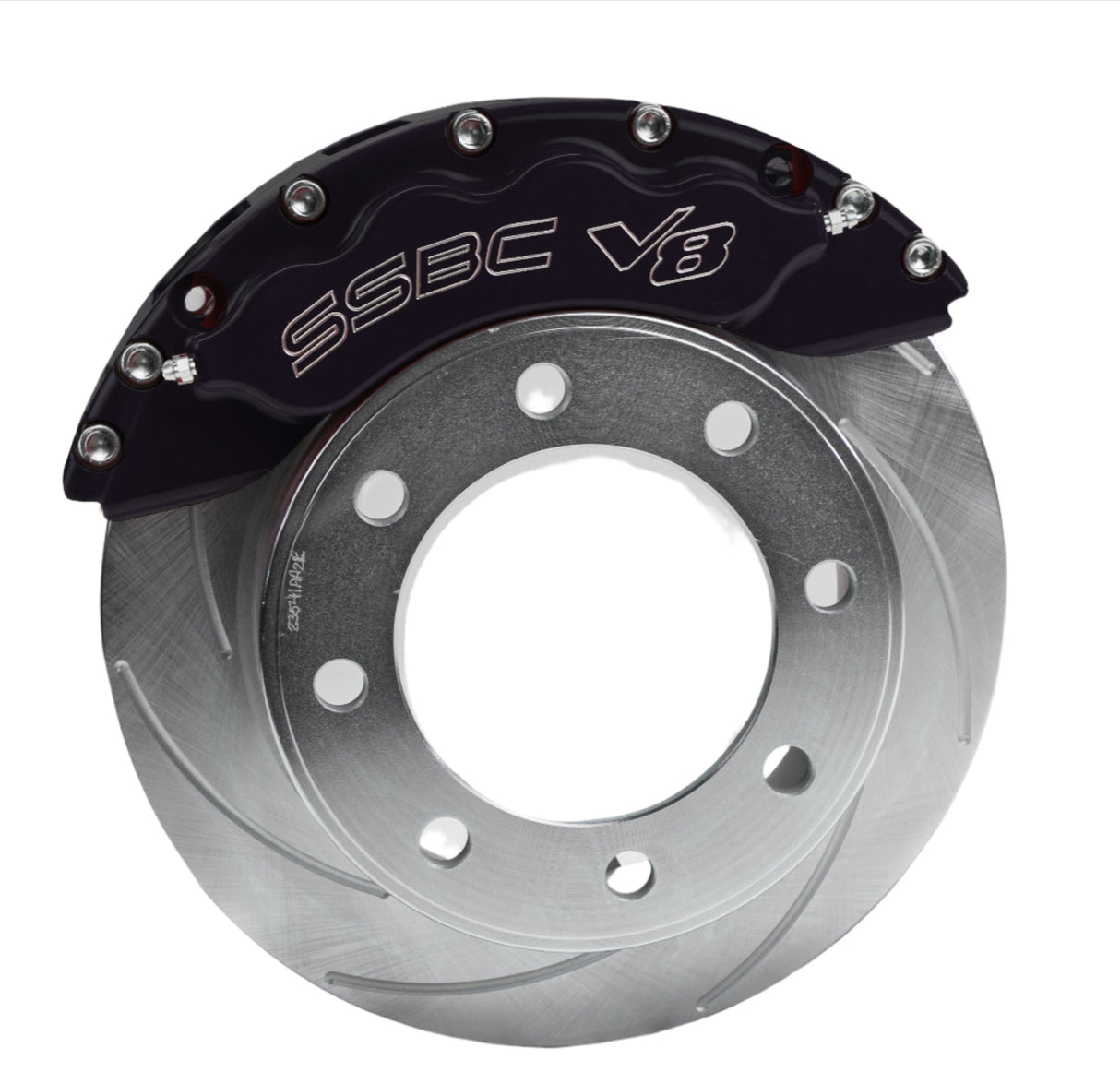 American Made V8-Barbarian 8-Piston Direct Fit Billet Aluminum Front Caliper Upgrade Kit. Black A193-1BK