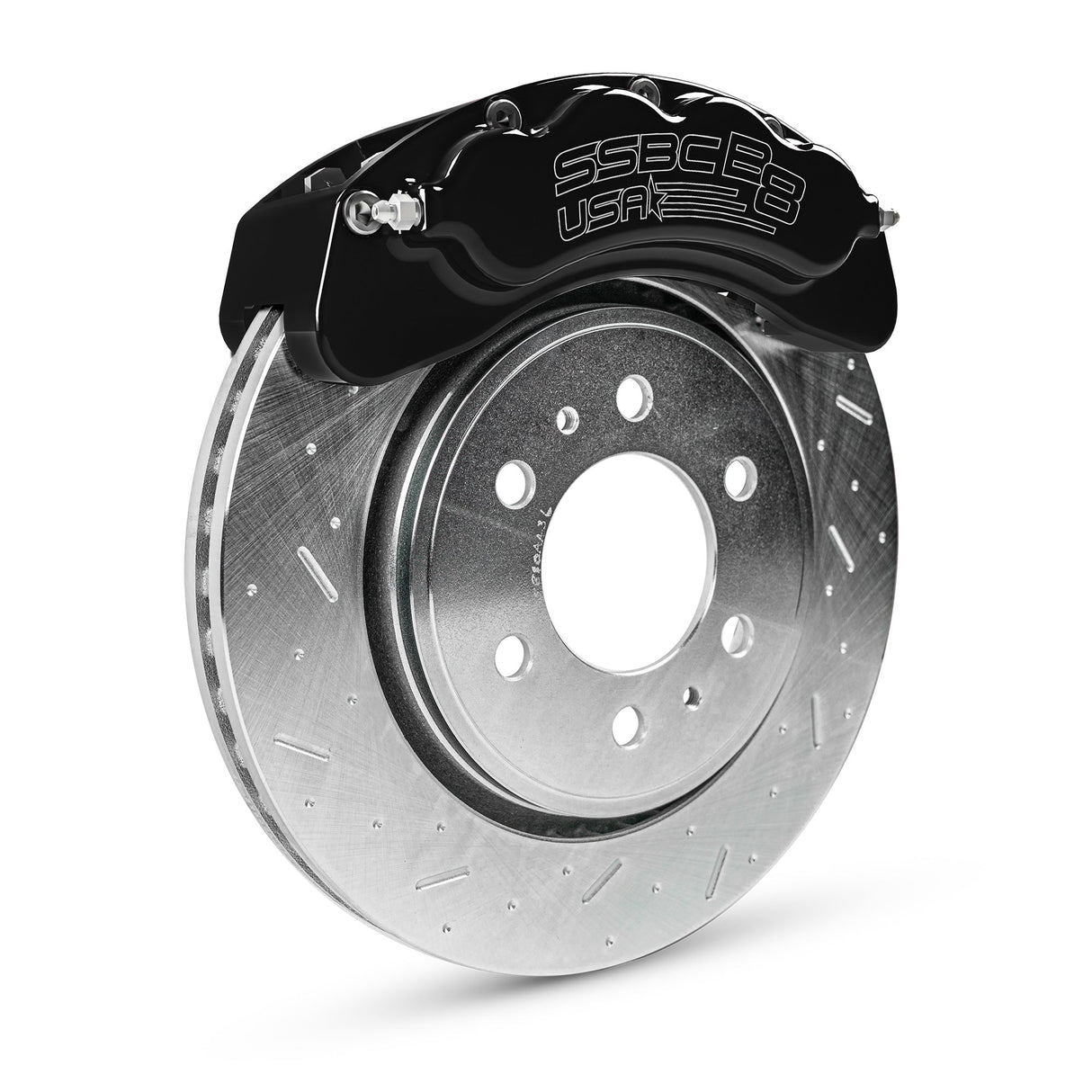 American Made B8-Brawler 8 Piston Direct Fit Front Caliper Disc Brake Kit W/DS Rotors. Black A414-30BLK-DS