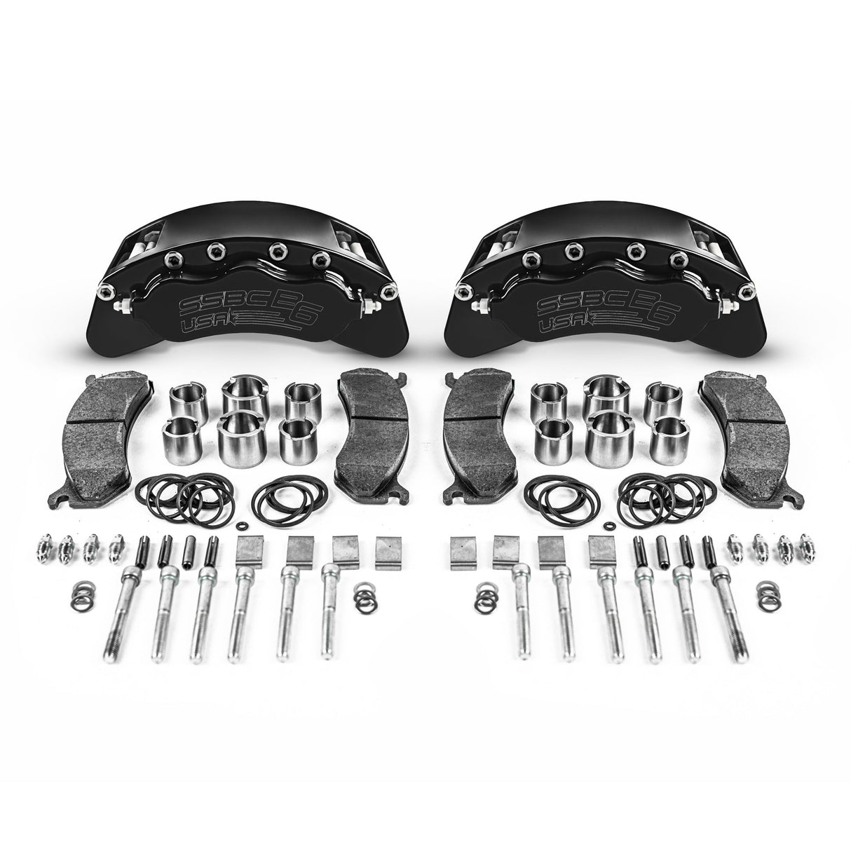 American Made B6-Brawler Direct Fit Billet Aluminum Rear Caliper Upgrade Kit. Black A414-31BLK
