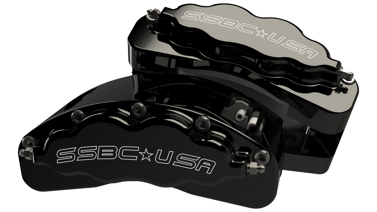 American Made B8-Brawler LT Direct Fit 8-Piston Billet Aluminum Front Caliper Upgrade Kit. Black A415-10BLK
