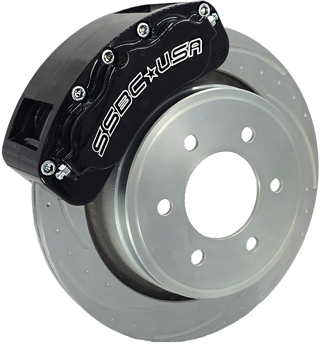 American Made B6-Brawler LT Direct Fit 6-Piston Billet Aluminum Front Caliper Disc Brake Kit w/DS Rotors. Black A415-30BLK-DS