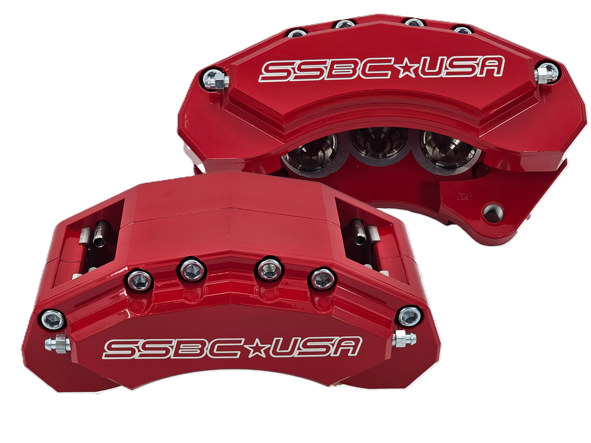 American Made M6-Moab 6-Piston Billet Aluminum Front Caliper Disc Brake Kit W/DS Rotors. Red A434-10R-DS