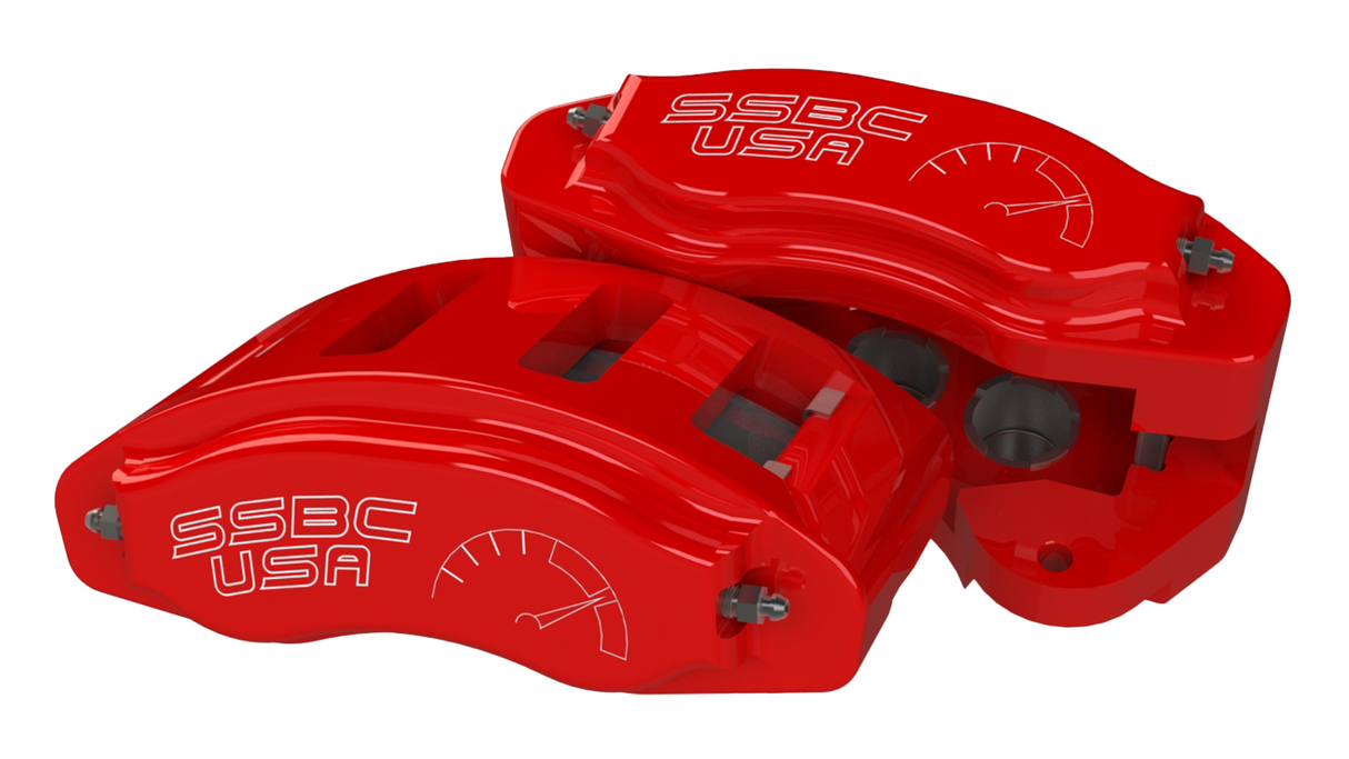American Made R6-Redline 6 Piston Billet Aluminum Direct Fit Front Caliper Upgrade Kit. Red A551-20R