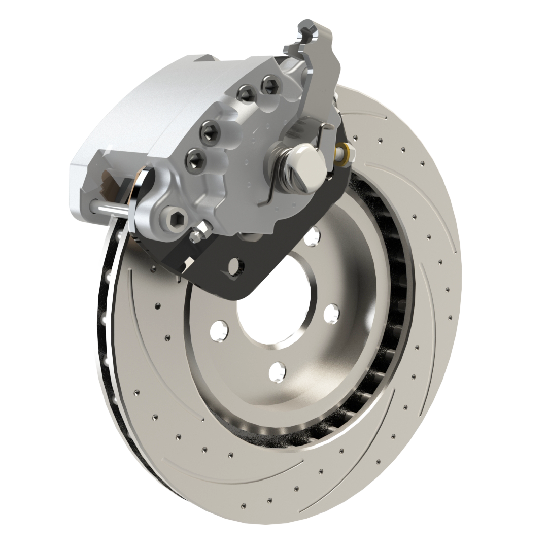 American Made R1-Redline Billet Aluminum Direct Fit Rear Disc Brake Kit W/DS Rotors. Clear A551-21-DS