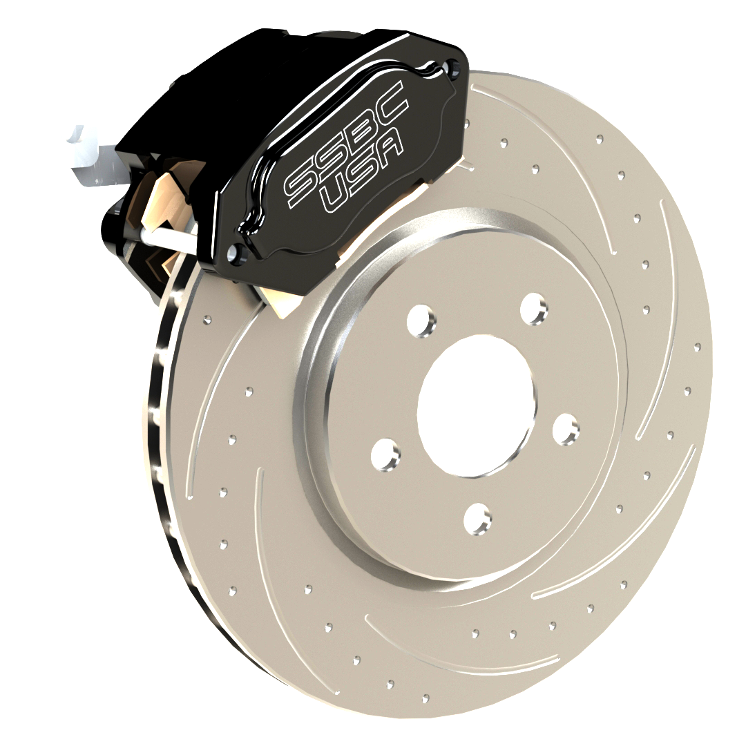 American Made R1-Redline Billet Aluminum Direct Fit Rear Disc Brake Kit W/DS Rotors. Black A551-21BLK-DS