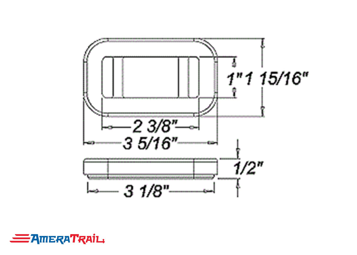 Rectangular Rubber Grommet, fits 2 1/2" Marker Lights - Optronics