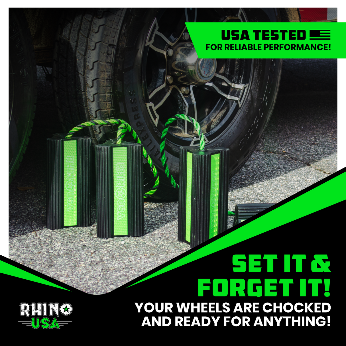 Heavy-Duty Rubber Wheel Chocks