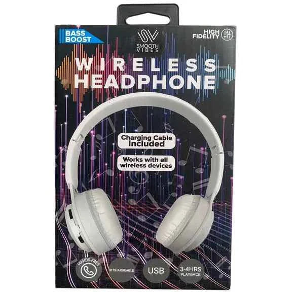 White Wireless Over-Ear Headphone Set TekShack